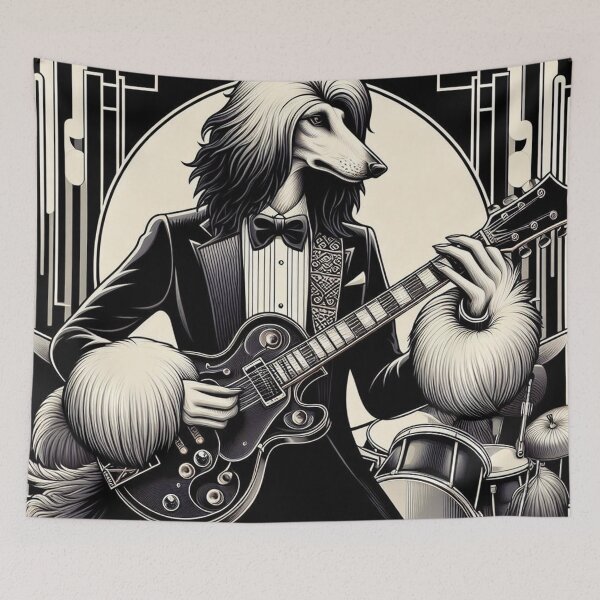 Item preview, Putting o the Ritz, Afghan hound, jazz musician designed and sold by Faerieglen.