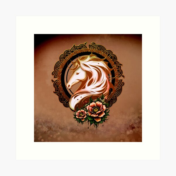 Item preview, The Elegant Horse Head Adorned with Flowers designed and sold by nicky2342.