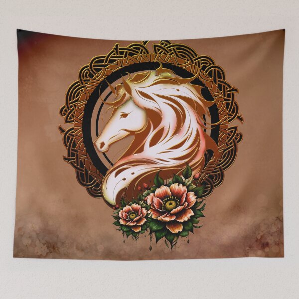 Item preview, The Elegant Horse Head Adorned with Flowers designed and sold by nicky2342.