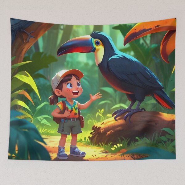 Item preview, Child and Toucan Amazon forest Brazil designed and sold by Astralia.