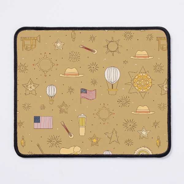 Item preview, Vintage Americana Icons Seamless Pattern on Beige designed and sold by creativekrish.