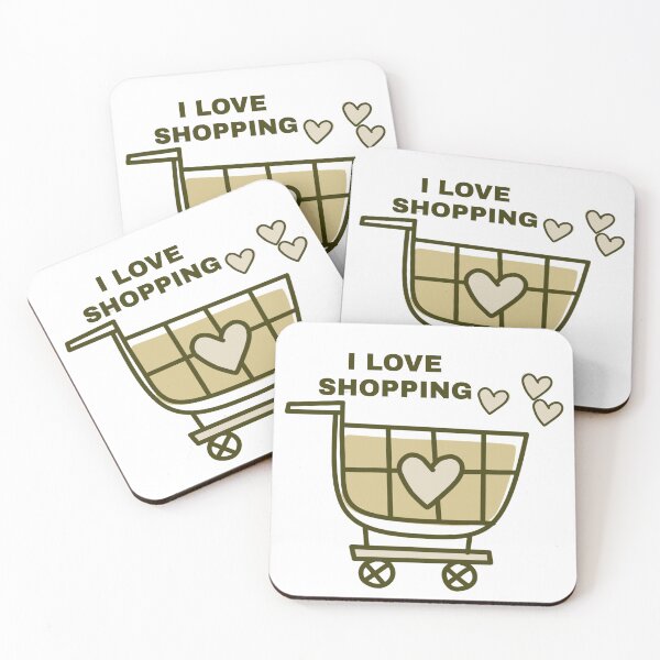 Item preview, Shopping Cart And I Love Shopping Words designed and sold by Luxuriously.