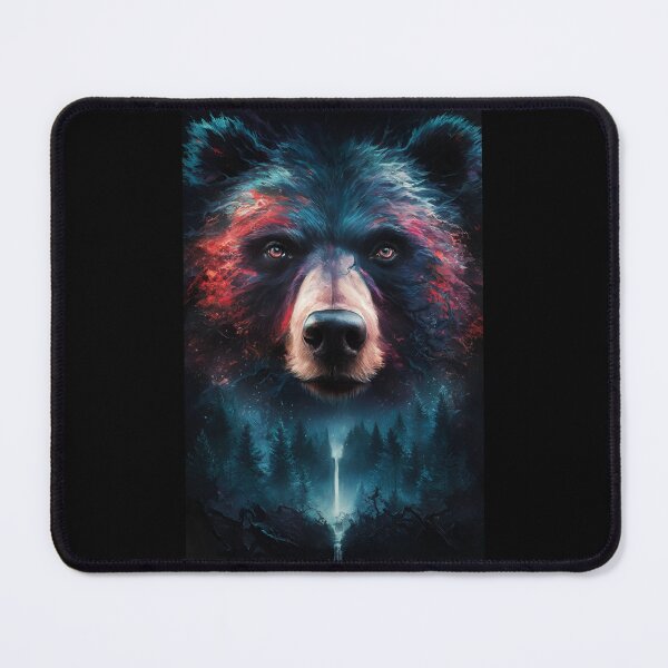 Item preview, Bear painting in the forest at night designed and sold by ArtandSmile.