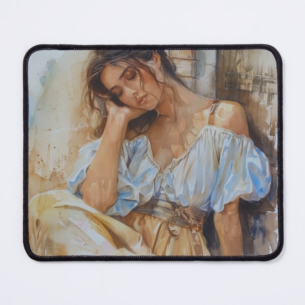 Item preview, Watercolor Woman Leaning on Wall designed and sold by palmyst.