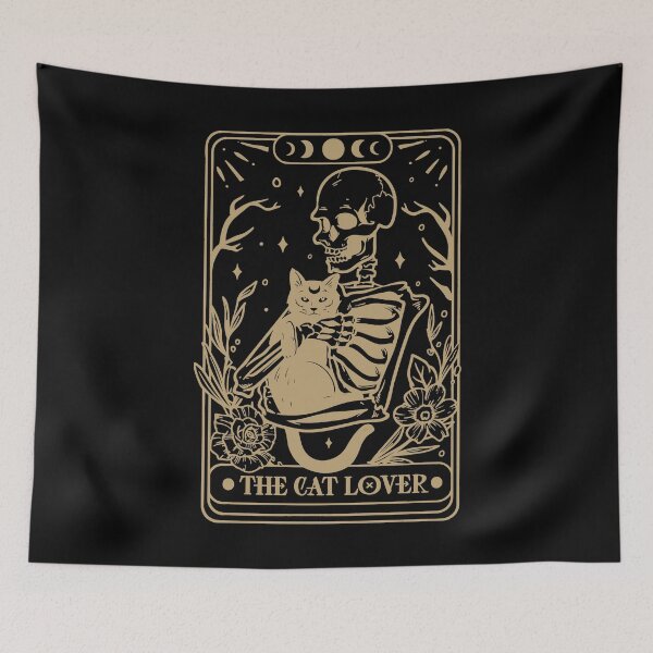 Item preview, The Cat Lover Tarot Card Cat Lover Skeleton designed and sold by SebastiMatthiro.