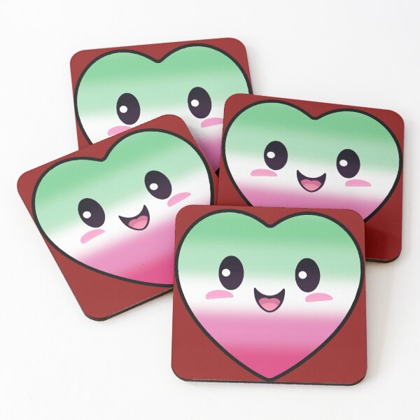 Item preview, Kawaii Heart with Abrosexual Pride Flag Colors , Subtle Abrosexual Design designed and sold by Travelslightly.