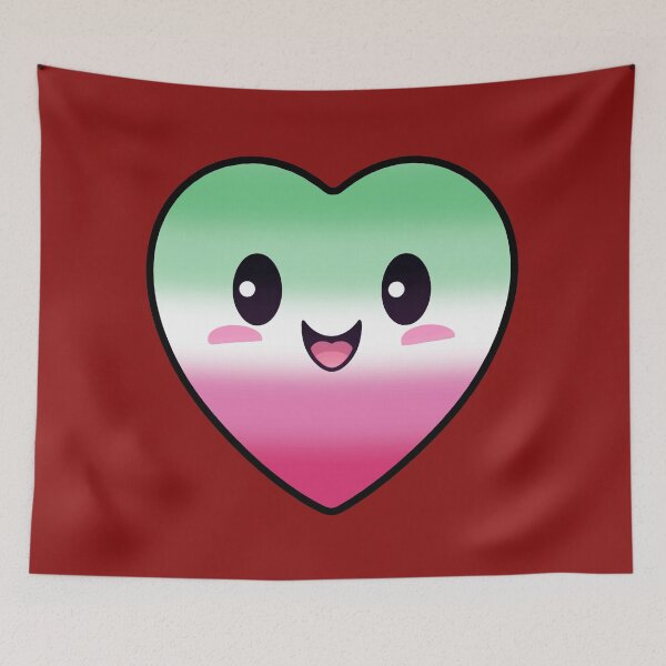 Item preview, Kawaii Heart with Abrosexual Pride Flag Colors , Subtle Abrosexual Design designed and sold by Travelslightly.