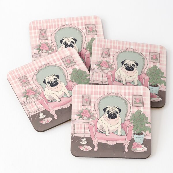 Item preview, Cute cottagecore pug designed and sold by Yulacreative.