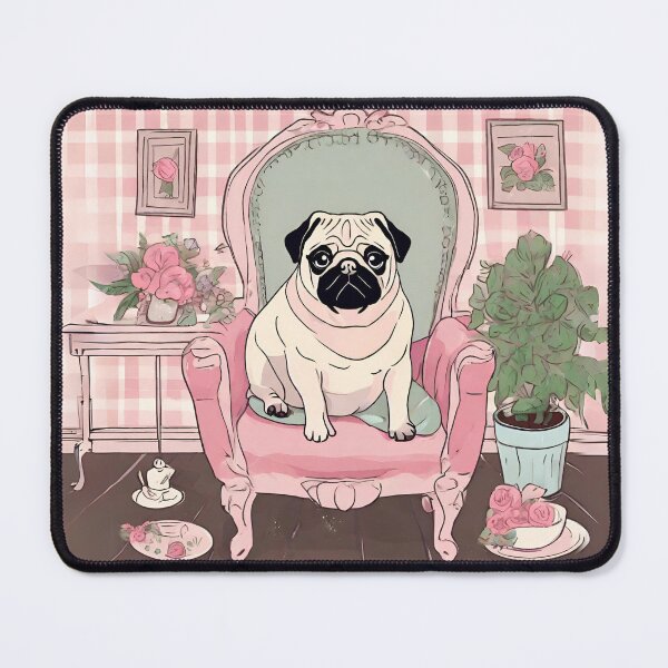 Item preview, Cute cottagecore pug designed and sold by Yulacreative.