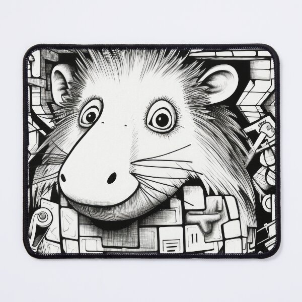Item preview, Hamster abstract wallart graffiti geometry bw designed and sold by Toms Tee.