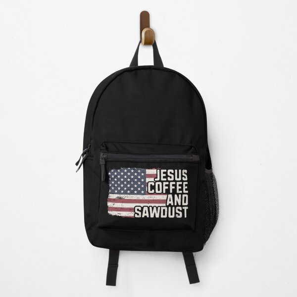 Item preview, Jesus Coffee and Sawdust Christian Carpenter Woodworking USA Flag Patriotic designed and sold by alenaz.