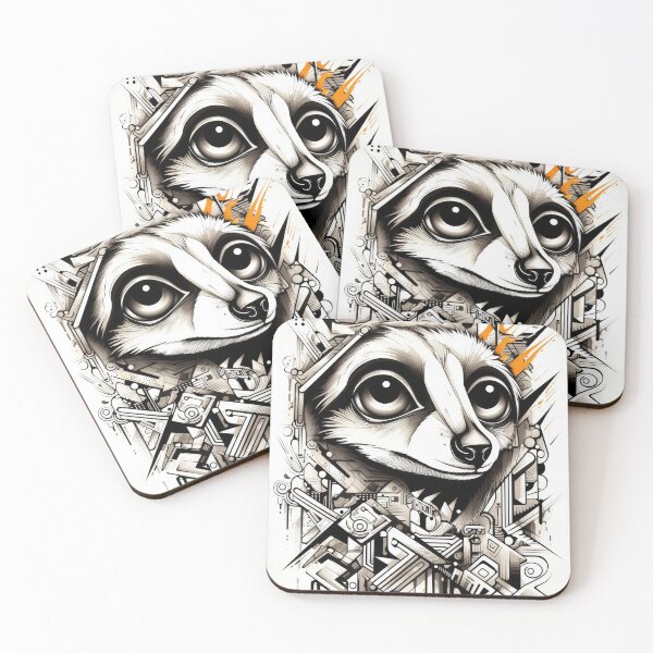 Item preview, Meerkat abstract wallart graffiti geometry designed and sold by Toms Tee.