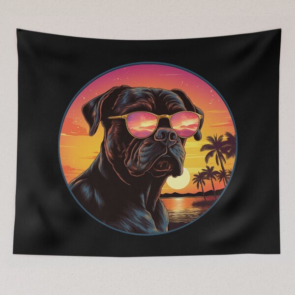Item preview, Black Boxer Dog Sunset designed and sold by AussieWonders.