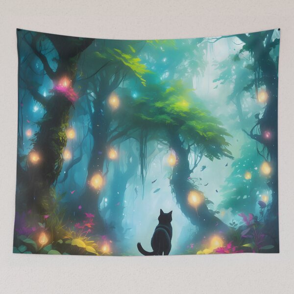 Item preview, The dreamy black cat designed and sold by fantasyMASTER.