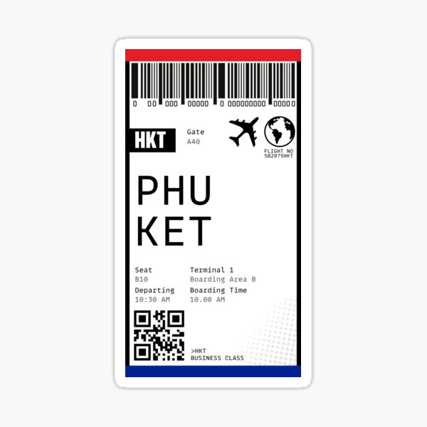 Item preview, Phuket Boarding Pass designed and sold by PatchMerch.