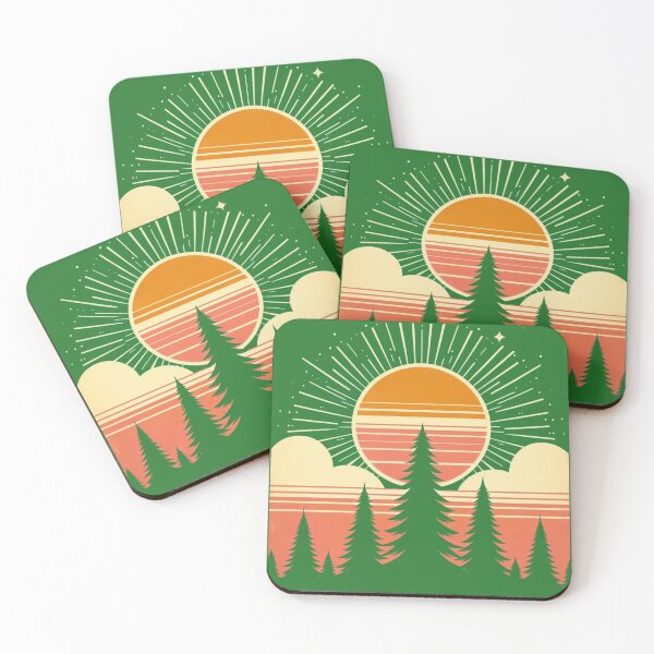Item preview, Vintage Nature Retro Sun Pine Tree Bliss designed and sold by ozdilh.