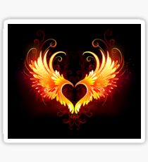 Angel Fire Heart with Wings Sticker