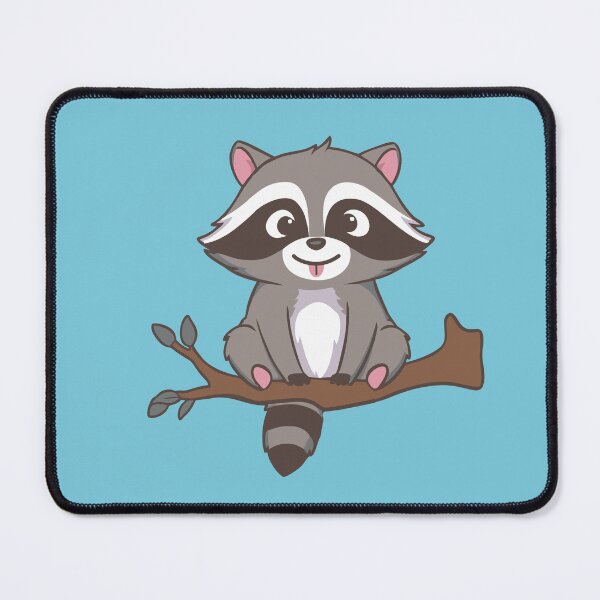 Artikelvorschau, Kawaii Waschbär auf einem Ast entworfen und verkauft von DREAMINGROOSTER.