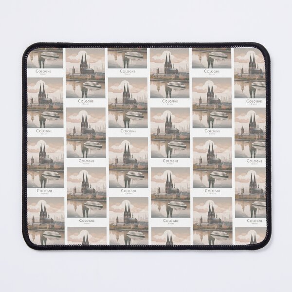 Item preview, Cologne Cathedral and Rhine river bank Germany – vintage travel poster in retro design designed and sold by pod24.