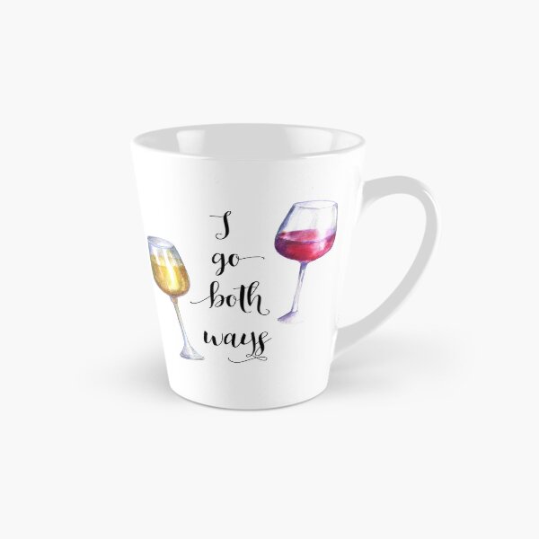 Item preview, I Go Both Ways Red White Wine Handwritten Watercolor designed and sold by ColorFlowArt.