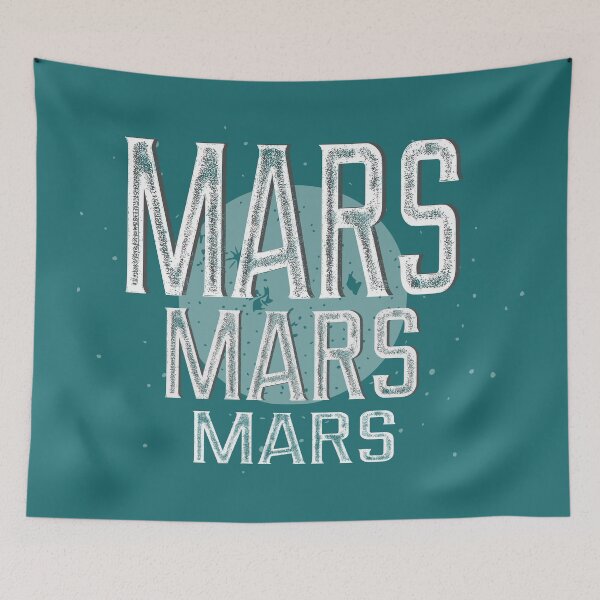 Artikelvorschau, Mars Mars Mars Schwarz und Weiß entworfen und verkauft von LZenDesigns.