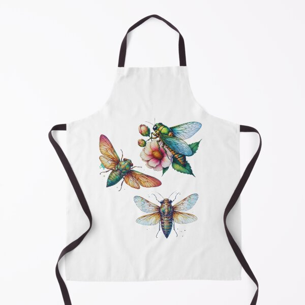 Item preview, Watercolor Cicada, Cute Three Cicadas Garden Flowers Entomologist designed and sold by ZANNIX.
