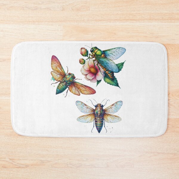 Item preview, Watercolor Cicada, Cute Three Cicadas Garden Flowers Entomologist designed and sold by ZANNIX.