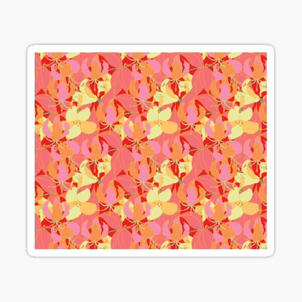 Orange lily red background Sticker
