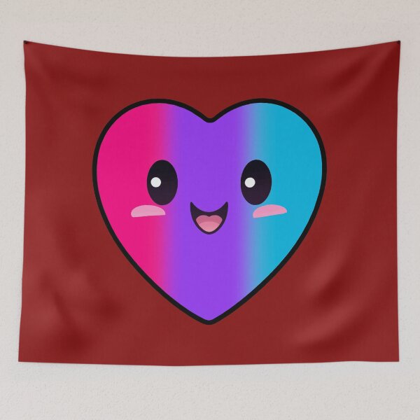 Item preview, Kawaii Heart with Androgynous Pride Flag Colors , Subtle Androgyne Heart Design designed and sold by Travelslightly.