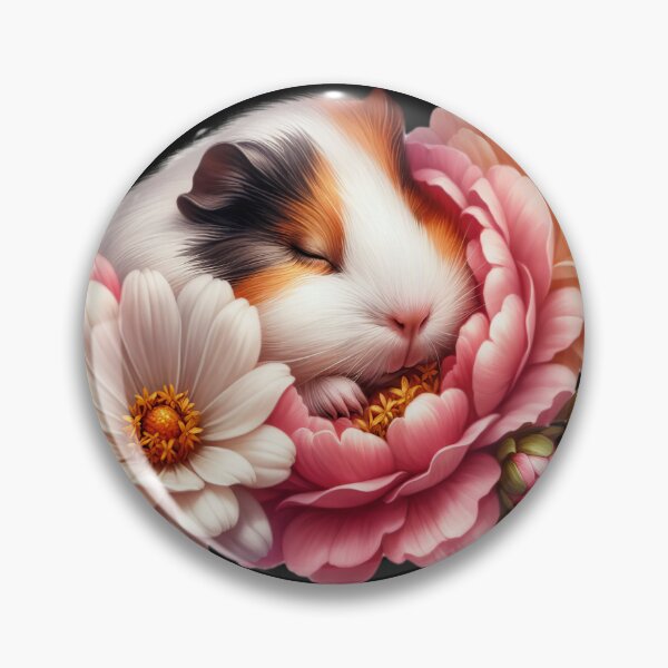 Item preview, Cute guinea pig asleep on a flower designed and sold by LoneAngel.