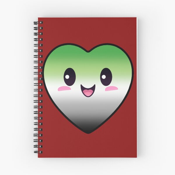 Item preview, Kawaii Heart with Aromantic Pride Flag Colors , Subtle Aromantic Heart Design designed and sold by Travelslightly.