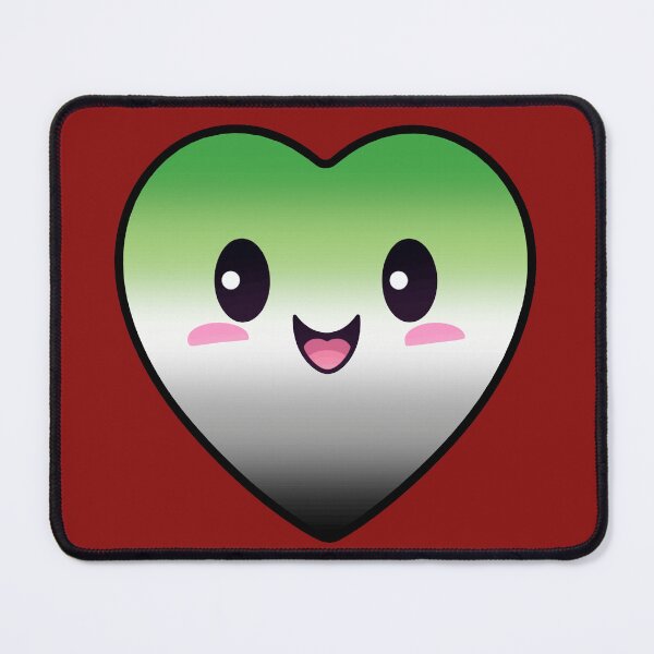 Item preview, Kawaii Heart with Aromantic Pride Flag Colors , Subtle Aromantic Heart Design designed and sold by Travelslightly.