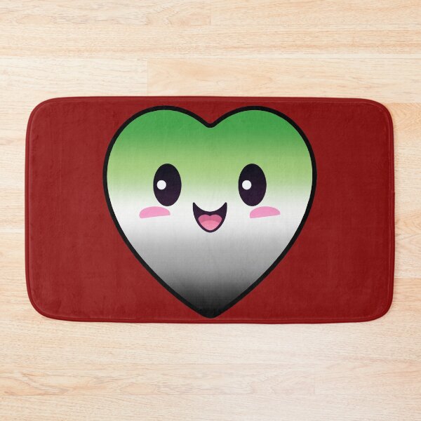 Item preview, Kawaii Heart with Aromantic Pride Flag Colors , Subtle Aromantic Heart Design designed and sold by Travelslightly.