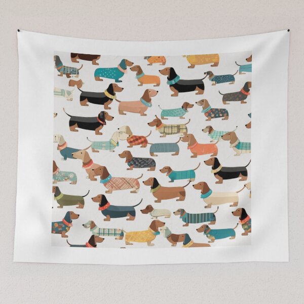 Item preview, Doxies wearing pajamas designed and sold by FikaCreation.