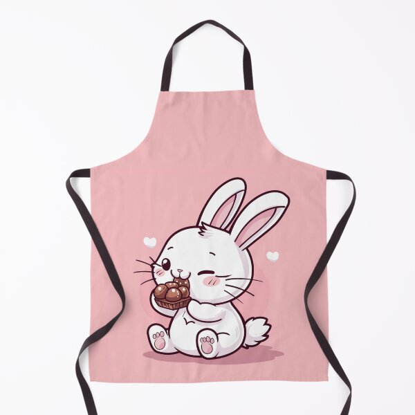 Item preview, White Cute Bunny Eat Chocolate designed and sold by KawaiiArtStyle.