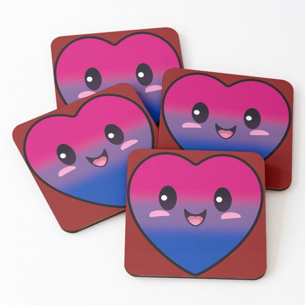 Item preview, Kawaii Heart with Bisexual Pride Flag Colors , Subtle Bisexual Heart Design designed and sold by Travelslightly.
