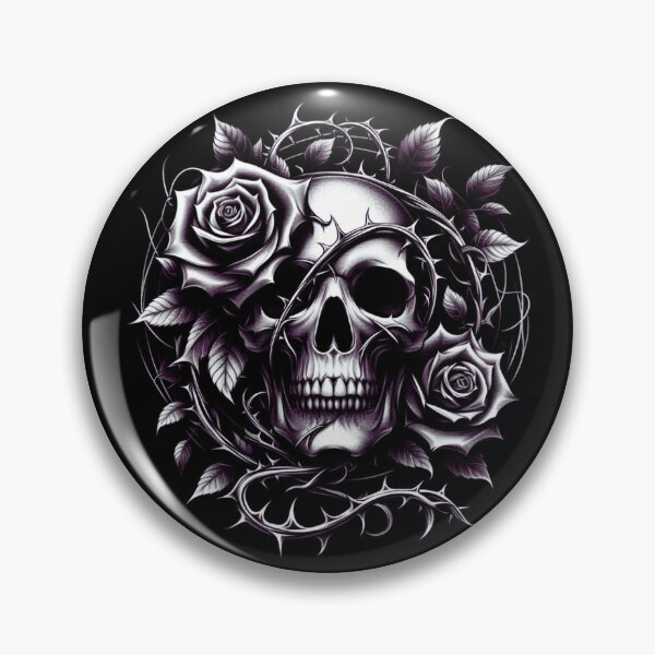 Item preview, Skull Dark Spines Bones Roses designed and sold by KTGim.