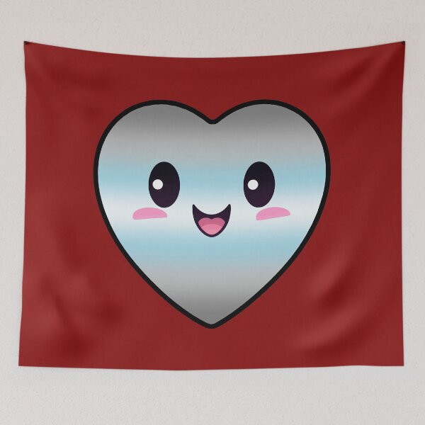 Item preview, Kawaii Heart with Demiboy Pride Flag Colors , Subtle Demi Heart Design designed and sold by Travelslightly.