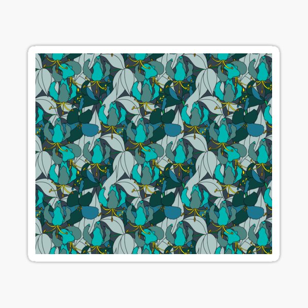 Blue lily dark background Sticker