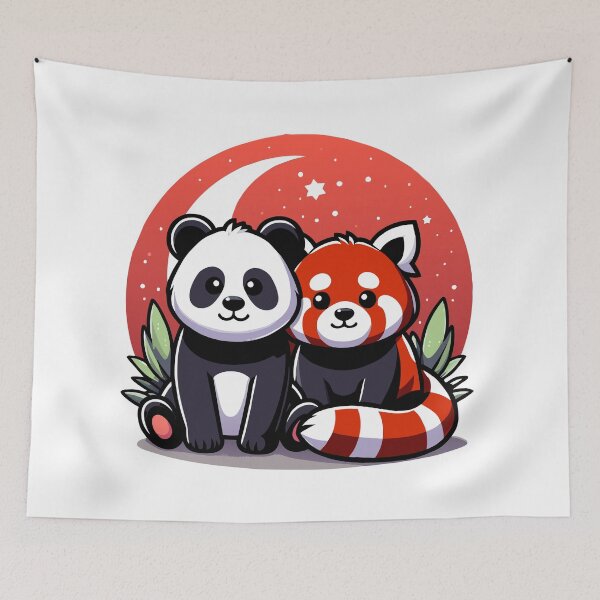 Item preview, Moonlit Buddies - Panda and Red Panda designed and sold by Designowner.