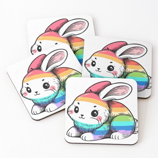 Item preview, Prismatic Rabbit: Hopping Through the Colors of the Rainbow" designed and sold by FreedomFrames.