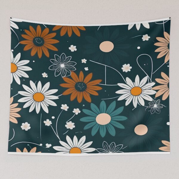 Item preview, Vibrant Blossoms: A Lively and Whimsical Floral Tapestry designed and sold by RimasNG.