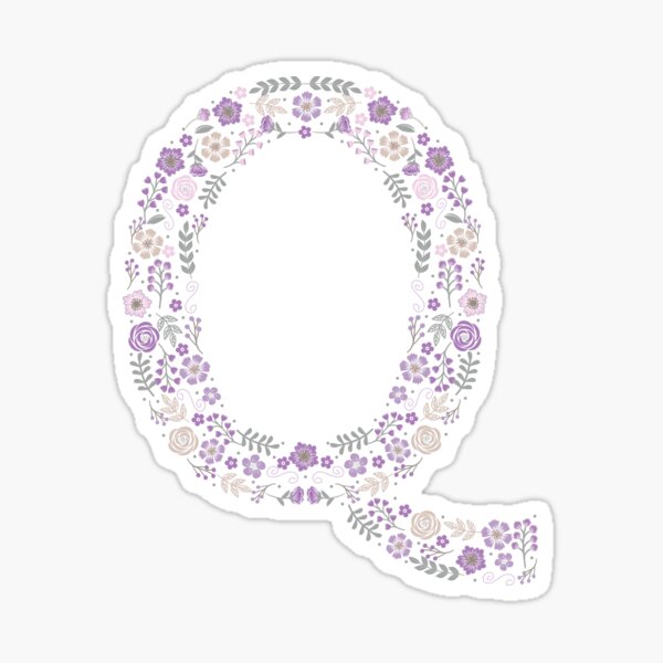 Item preview, Purple Flower Monogram, Letter Q designed and sold by The-Franky-Shop.