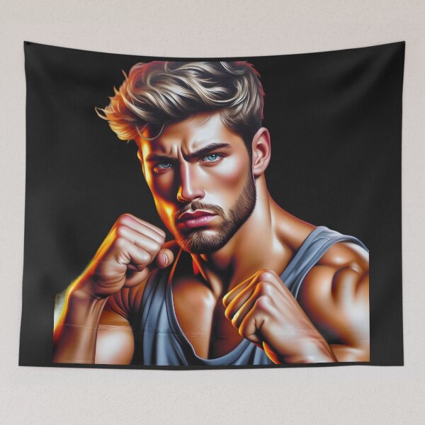 Item preview, Urban Focus: 3D Boxing Graffiti designed and sold by AI-Only Creations.
