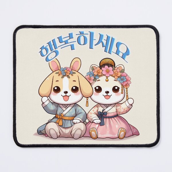 Item preview, dog wearing hanbok(행복하세요) designed and sold by lovelybong.