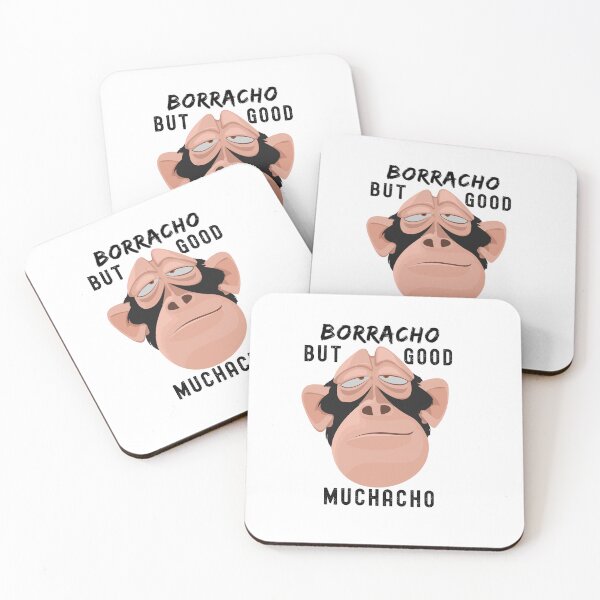 Item preview, Drunk monkey face "Borracho, but good muchacho" designed and sold by ZMaria.