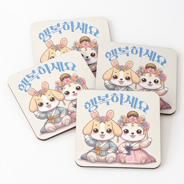 Item preview, dog wearing hanbok(행복하세요) designed and sold by lovelybong.