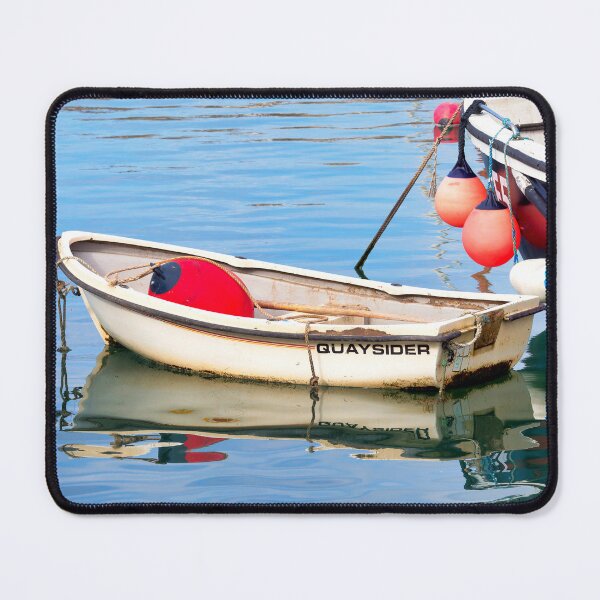 Item preview, Small Skiff Reflected in Calm Harbour Waters designed and sold by Dorset Girl.
