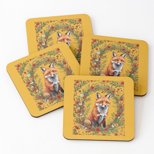 Item preview, Mississippi Red Fox Surrounded By Tickseed Flowers 2 designed and sold by taiche.