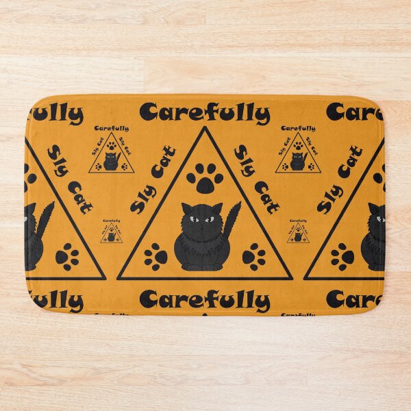 Item preview, Sly Cat warning signs pattern designed and sold by Cherevan.